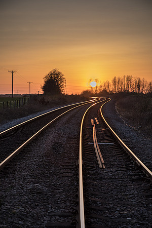 Sunset on the rail lines